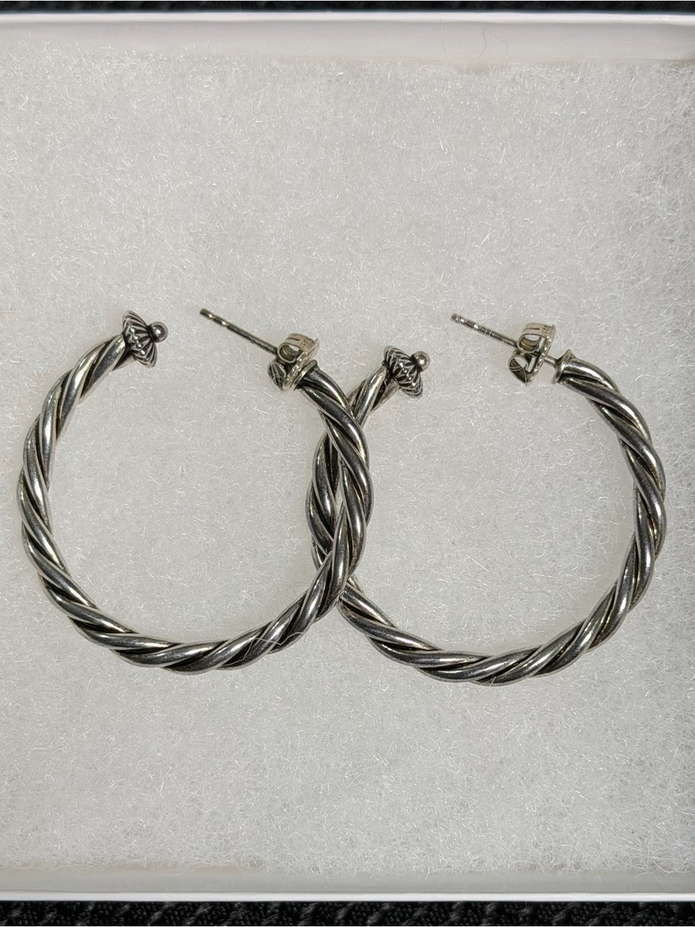 Carolyn Pollack Sterling Silver Southwest Twisted Cable Hoop Earrings